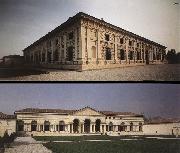 GIRARDON, Francois Facade and courtyard view dg oil on canvas